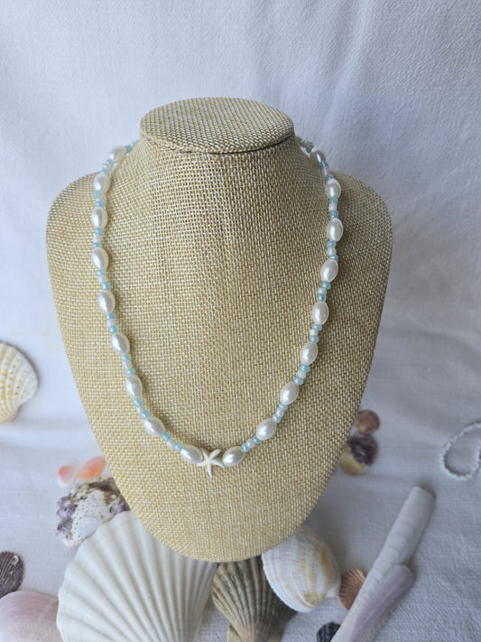Aqua Pearl necklace